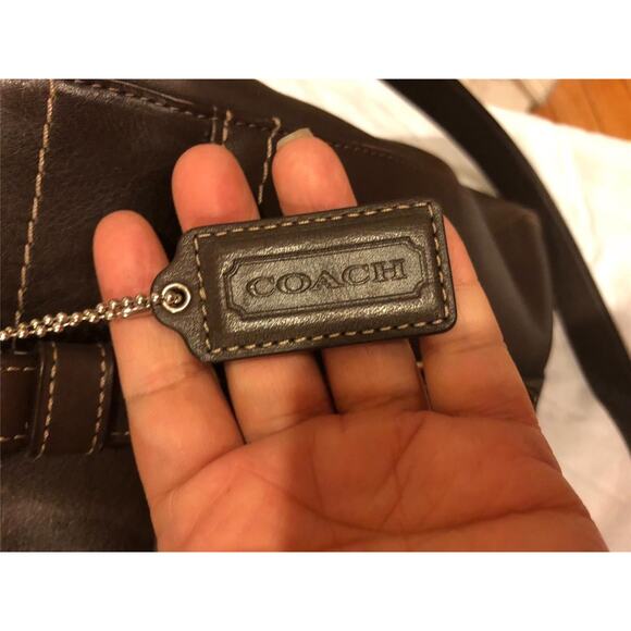 Coach Chelsea BROWN Leather Tote Bag with a Satchel #F14015 (PU500 - Picture 5 of 12